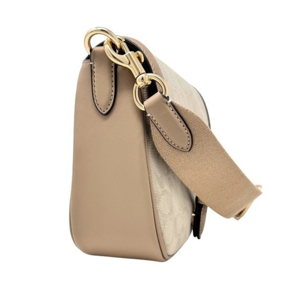 Coach Amelia Saddle Bag Signature Canvas Crossbody Dark Natural Multi Gold NWT - Picture 5 of 12